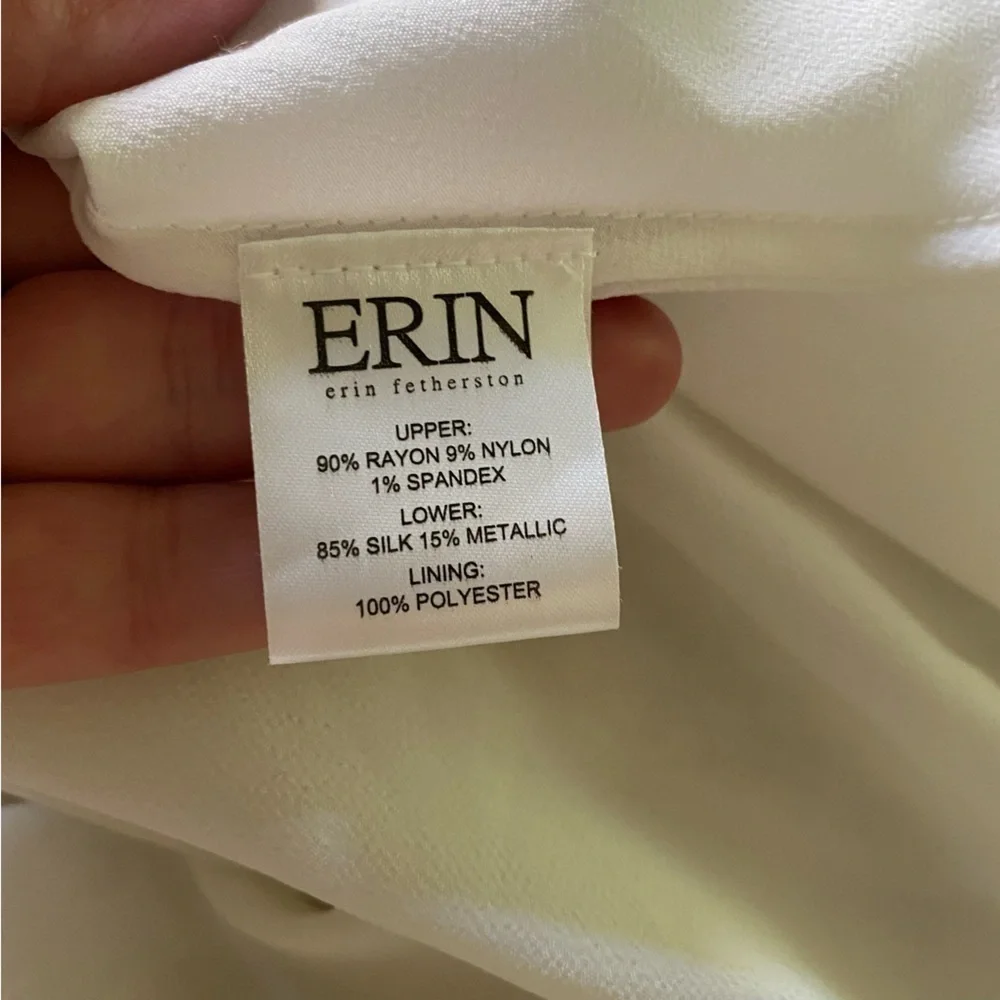 ERIN by Erin Fetherson Cream Gold Strapless Anabel Lurex Dress - Picture 16 of 16